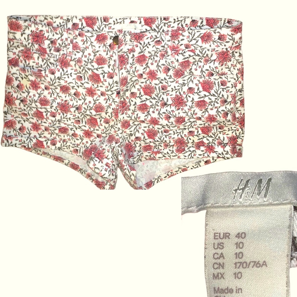H&M Floral Jean Shorts